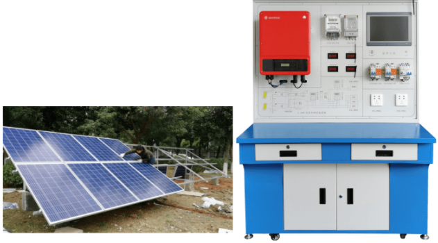3.5KW并網(wǎng)型光伏發(fā)電教學系統(tǒng),太陽能發(fā)電實訓裝置